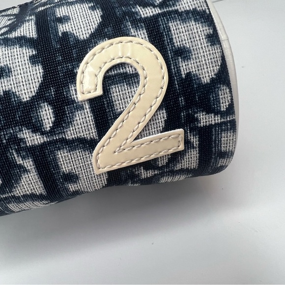 Christian Dior Vintage Blue Trotter Monogram Toiletry Pouch/Makeup Bag| PRELOVED - Picture 2 of 13